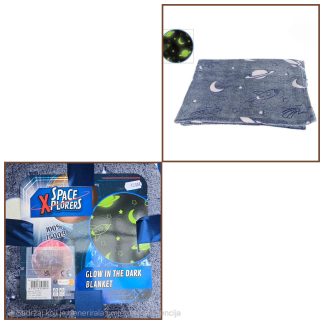 Plišana deka istraživači svemira koja svijetli u mraku - 100 x 150 cm